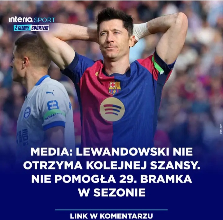 Media: Lewandowski nie otrzyma kolejnej szansy. Nie pomogła 29. bramka w sezonie